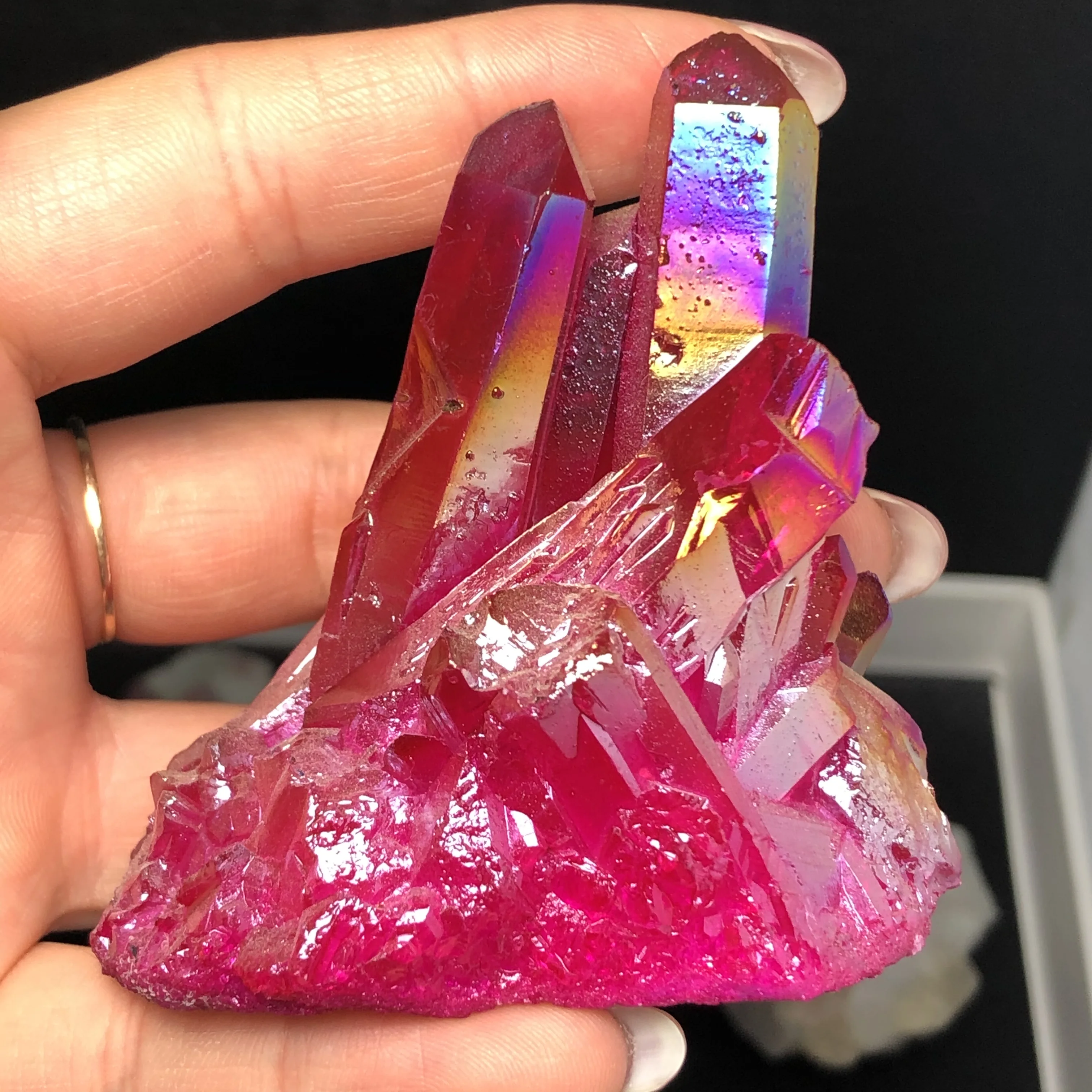 Aura Quartz Crystal Cluster Angel Aura Natural Quartz Crystal Druzy Geode Specimen Minerals Reiki Healing Chakra