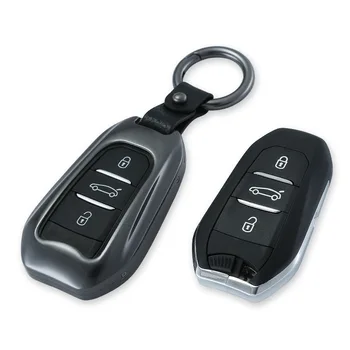 

Aluminum Alloy Auto Key Shell Holder Remote Car Key Case Cover For Peugeot Citroen C2 C6 207 307 308 408 206 Accessories