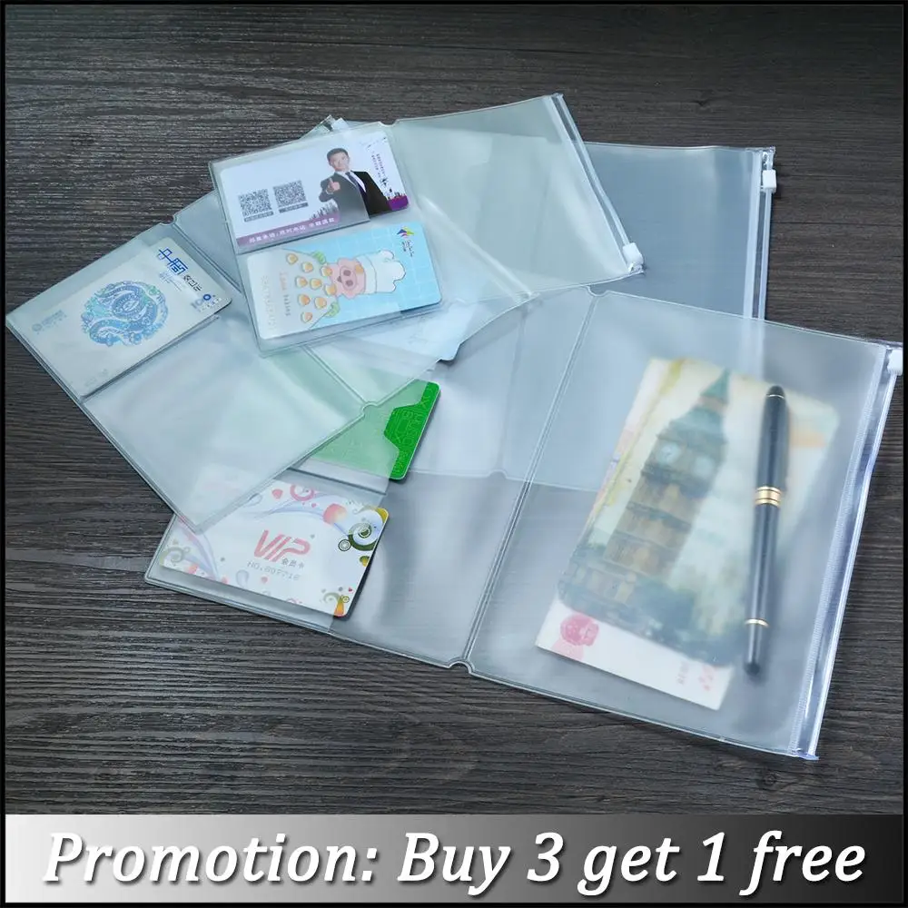 

For Travel Journal Leather Notebook Office Card Organizer Standard/ /Passport PVC Zipper Bag Pocket Holder