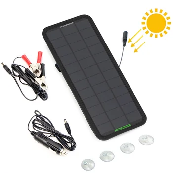 ALLPOWERS Solar Battery Charger Car Battery Maintainer Charger 7.5W for Automotive Vehicle RV Marine Tractor Motorcycle.