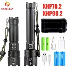 Xhp90.2 xhp70.2 lanterna led, a mais poderosa lanterna, 18650, 26650, usb, recarregável, para caça