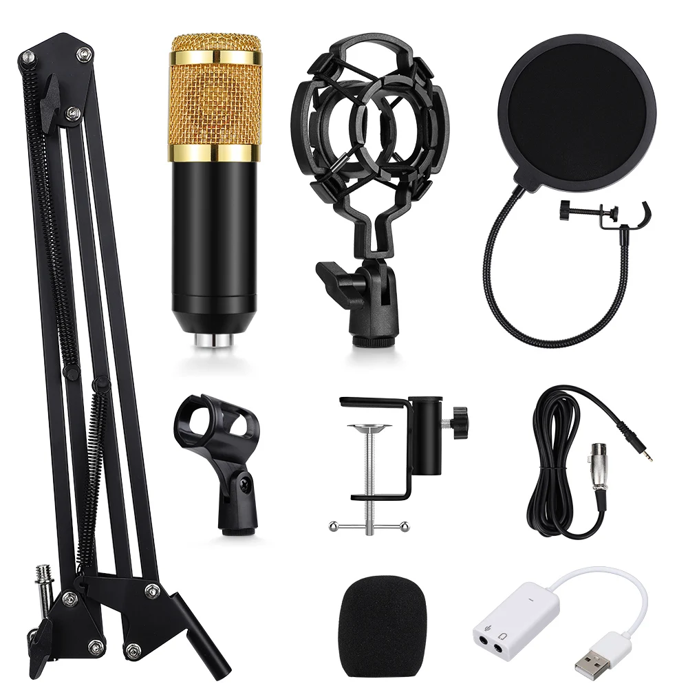 BM800 Professional Studio Microphone Condenser Audio Wired Microphone For Radio Braodcasting Singing Mic Holder 6