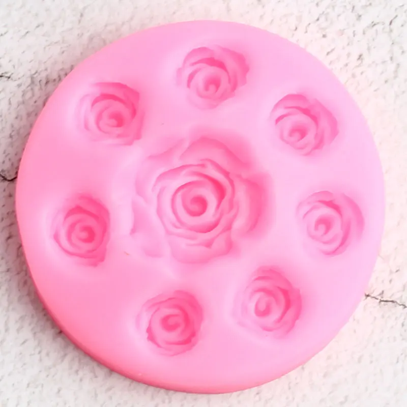 Rose Flower Silicone Molds DIY Wedding Cupcake Topper Fondant Cake Decorating Tools Candy Ploymer Clay Chocolate Gumpaste Moulds