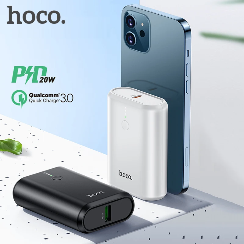 Беспроводное зарядное устройство hoco QC3.0 + PD 20 Вт LED Power Bank 10000 мАч портативный