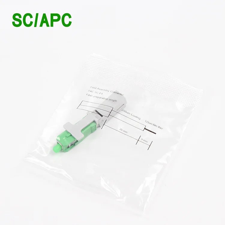 100 pcs SC APC UPC Fast Connector Snap type SC adapter FTTH Flat Fast Quick field 2