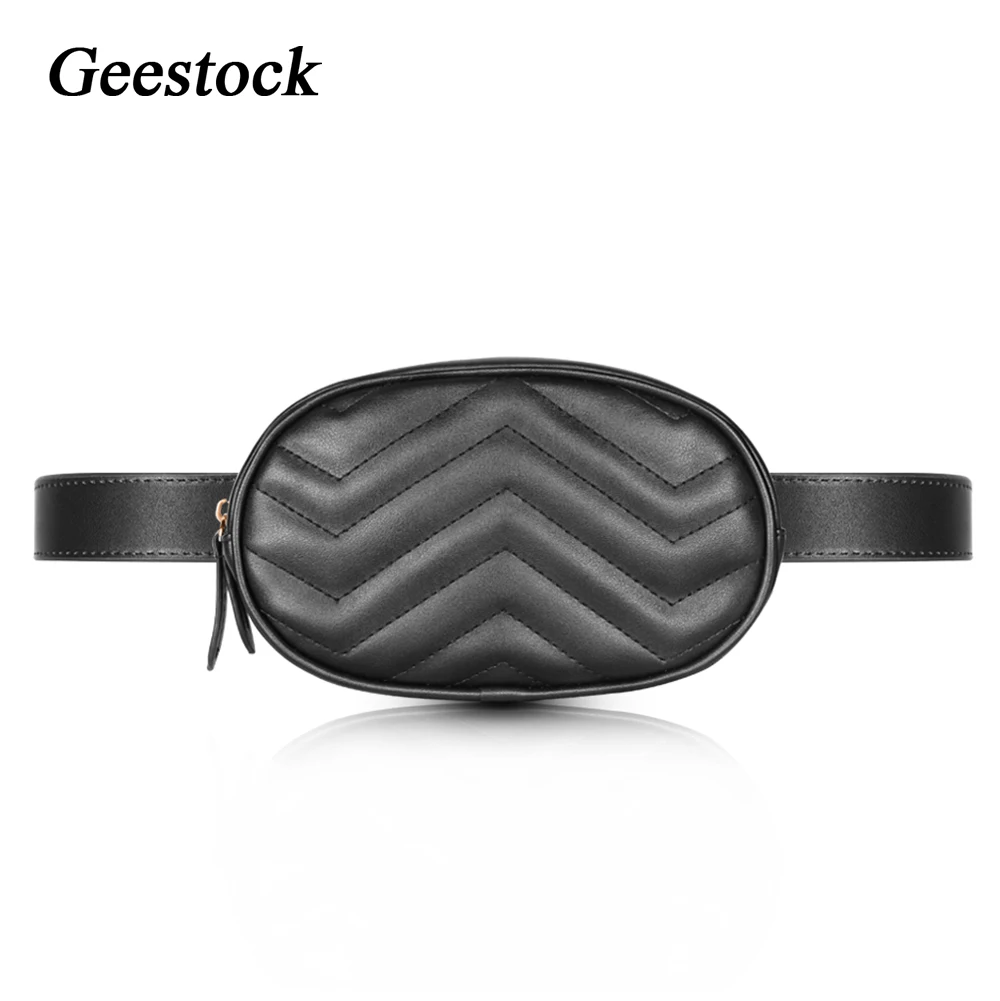 

Geestock Women Waist Pack Designer Round Belt Bag Fashion Fanny Pack Chest Bags PU Leather Ladies Girls Easy Phone Pocket