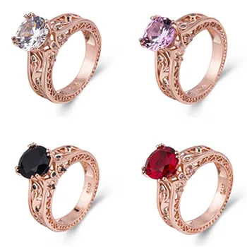 

2020 New Hot Sale European and American Ruby Multicolor Engagement Ring Fashion Romantic Couple Ring