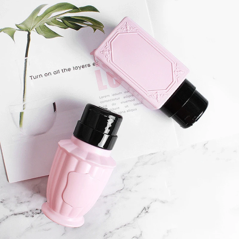 Empty Nail Remover Press Bottle Refillable Nail Polish Remover Liquid