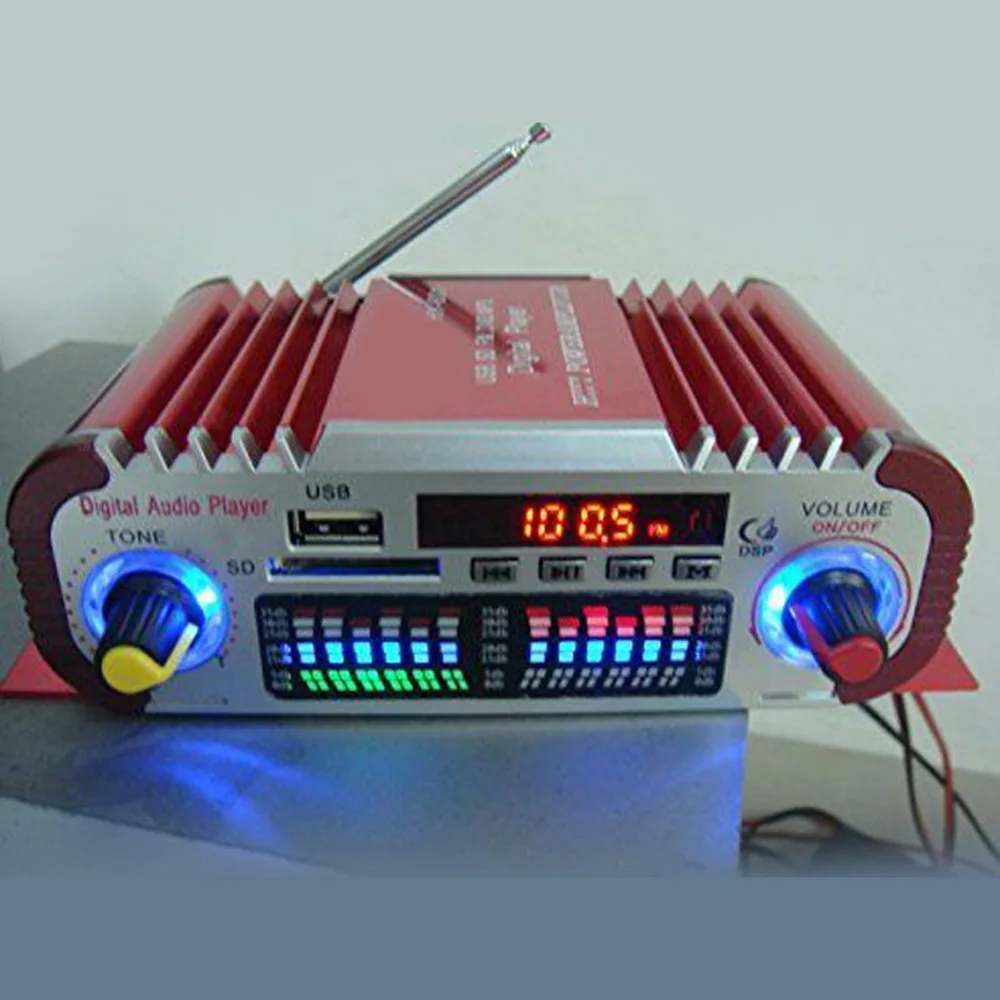 Мини Hi-Fi цифровой радио USB SD аудио MP3 плеер Автомобильный Усилитель мощности доска HY601 Динамический светодиодный дисплей уровня