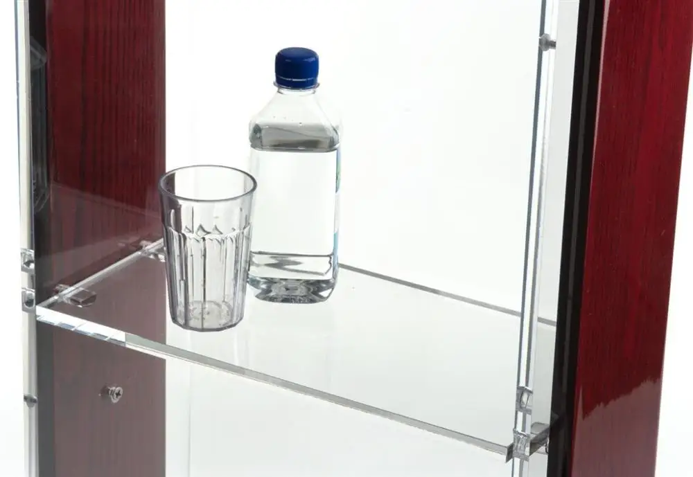 Acrylic Lectern with Panels, Includes Removable Shelf, On Podium Surface Easy To Assemble Hardware Included 46" H x23" W