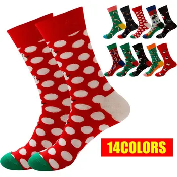 

Christmas Tree Snow Elk Gift Cotton Happy Men Socks New 2020 Autumn Winter Christmas woman Socks Funny New Year Santa Claus