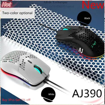 Ajazz Новая легкая проводная мышь AJ390, игровая мышь с отверстиями, 6 DPI, регулируемая, 7 клавиш, AJ390R