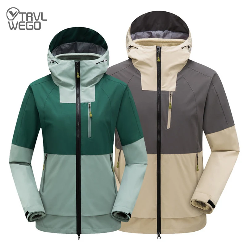 

Куртка TRVLWEGO 2 в 1 для мужчин и женщин, зимняя уличная водонепроницаемая ветрозащитная утепленная флисовая куртка для кемпинга, походов, катания на коньках