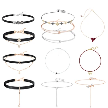 

High Quality SWA XL029 Original Jewelry Layered Necklace with Adjustable Neck Classic Twisted Design Line DIY Necklace Pendant