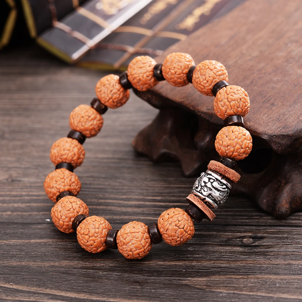 Тибетские бусы из плодов рудракши Dragon Beads мужские мощные Egergy браслеты | Украшения