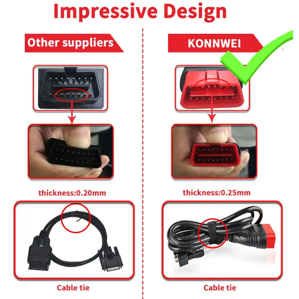 KONNWEI KW590 Профессиональный OBD2 сканер автоматический считыватель кодов
