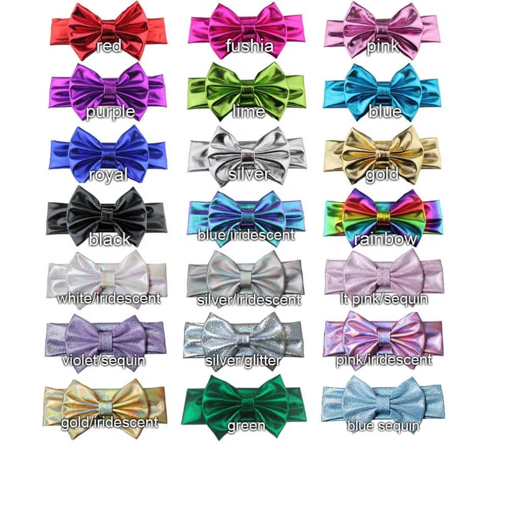 " большой блеск металлический грязный лук оголовье hair bows девочек и малышей блестки лук ободки для девочки diy аксессуары для волос резинки для волос повязка на голову резинка провод повязки для девочек