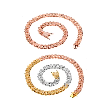

Factory direct micro-set zircon Cuban chain men's necklace hip-hop fashion high-quality hip-hop personality necklace jewelry