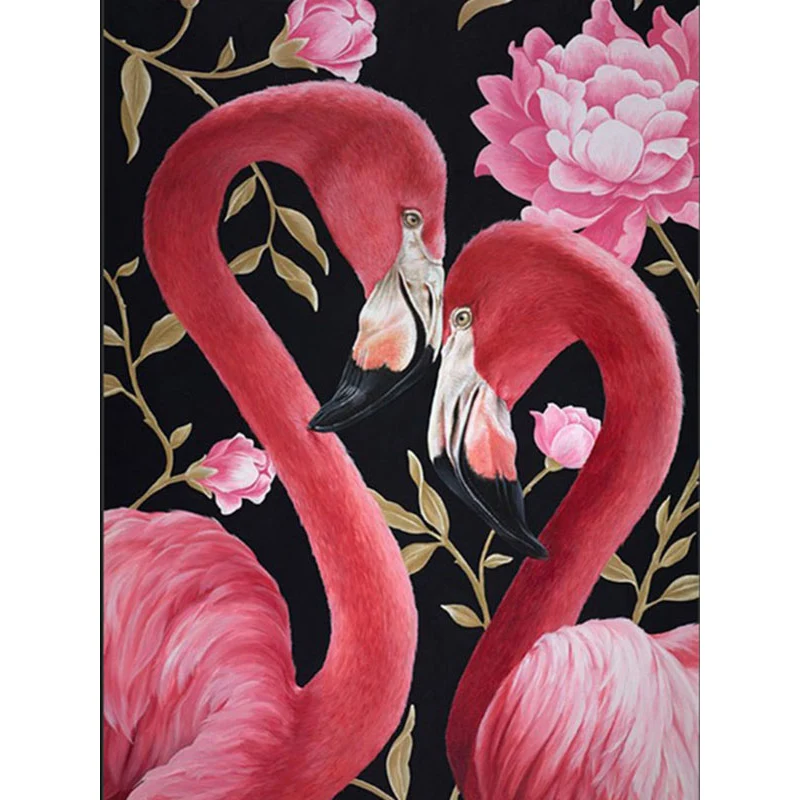 5D Diy Daimond Painting Cross-stitch &quotRed Flamingo Couple" 3D Diamond Full mosaic Rhinestones diamond Embroidery animal | Дом и сад