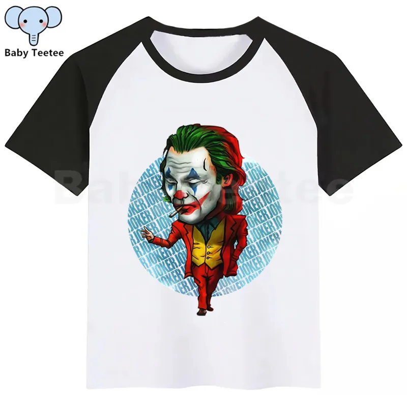 Joker Joaquin Phoenix New Kids Girls Boys Summer Casual Tshirt Printed Children Clothes Tops Cute Kids Baby Short Sleeve T-shirt - Цвет: BlackA
