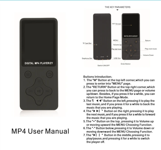 MP4 плеер Bluetooth портативный медиа музыкальный плеер Поддержка 32 Гб TF карта Запись радио MP4 HIFI без потерь 13 языков