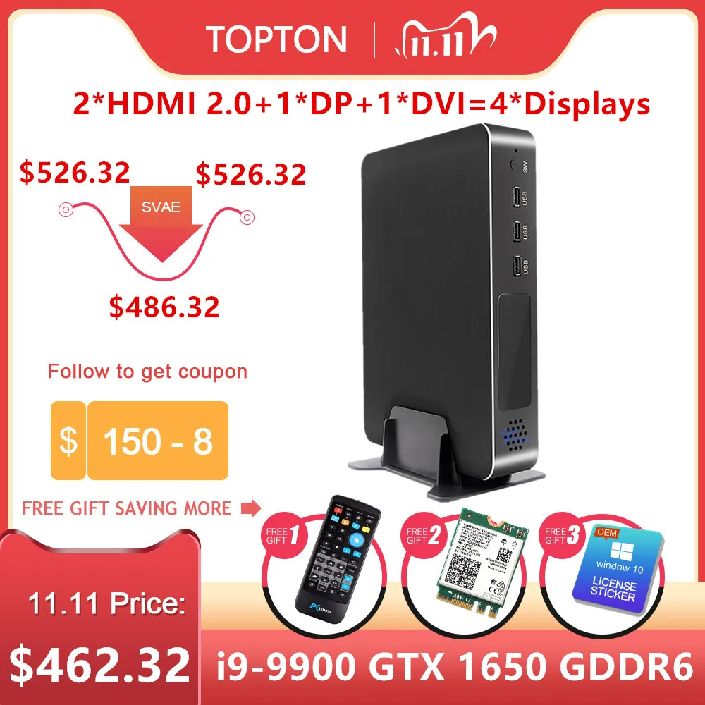 Новинка 2020 игровой мини компьютер внешний аккумулятор GeForce GTX 1650 4 Гб GDDR6