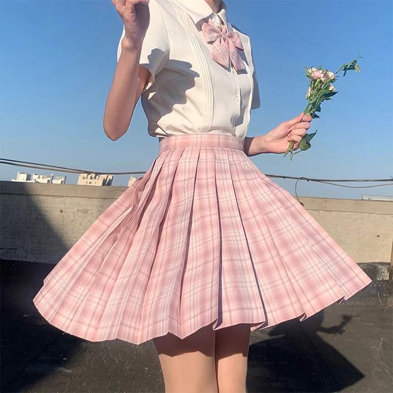 

New Hot Japanese Plaid Skirt High Waist Pleated Skirt Women COS Short Sailor Skirts Harajuku JK School Uniform Skirt