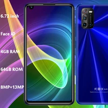Telefones celulares 8c face id android 4g ram + 64g rom tela de 6.72 polegadas 8mp + 13mp frente/câmera traseira smartphones globais celuares desbloqueado