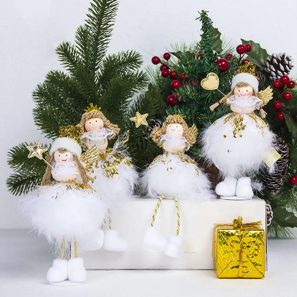 

Lovely Christmas Angel Girl Doll Ornament Xmas Tree Display Window Desktop Decoration Lightweight Xmas Tree Ornament