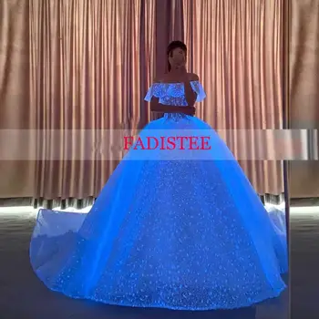 شراءوصول جديد Noctilucious الدانتيل فستان الزفاف بوهو رداء دي ماري Vestido نوفيا رداء دي سهرة العروس ليكون قارب الرقبة
