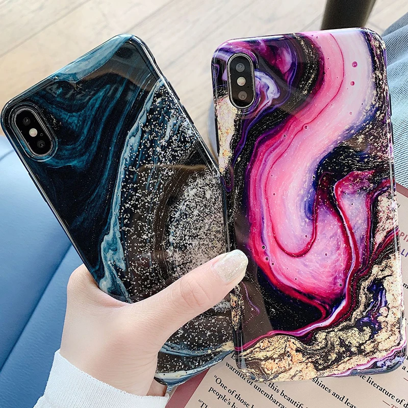 

Colorful Marble Pattern Phone Case for iPhone 6 6s 7 8 Plus X Xs XR Xs Max TPU Soft Back Cover
