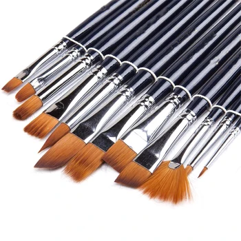 

12pcs Watercolor Paint Brushes Set Nylon Hair Painting Brush Variety Style Short Rod Oil Acrylic Painting Brush Pen Art Supplies