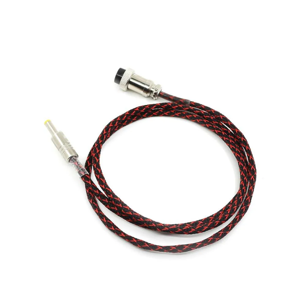 1.2M GX16-2 Pin To 5.5*2.1MM Silver Plated DC Linear Power Supply Output Cable 3
