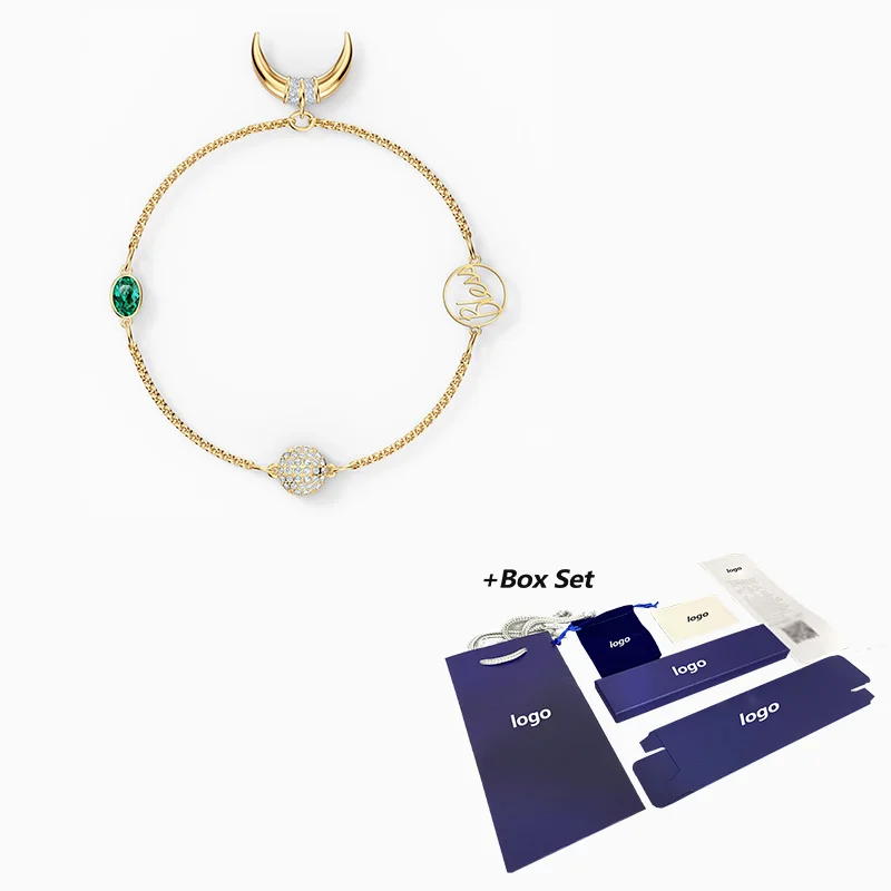 

2020Fashion SWA New REMIX COLLECTION HORN STRAND Bracelet Modern Egyptian Horn Decorated Crystal Female Romantic Jewelry Gift