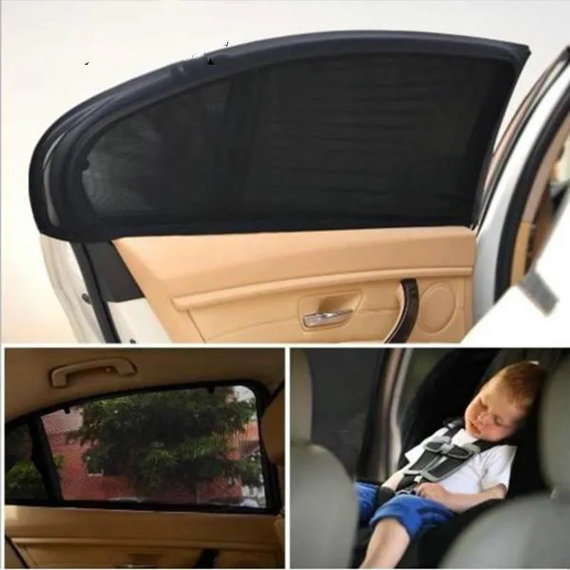 2 uds cubierta para la ventana del coche sombrilla sol sombra cortina visera de protección UV par visera de malla Solar de protección contra el polvo coche cubre