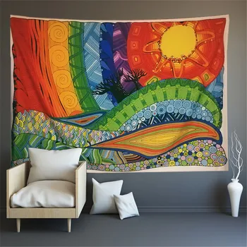 

Tapestry Style Surf Fish Wall Decorations Kanagawa Waves Printed Hanging Tapestry Whale Macrame Wall Hanging
