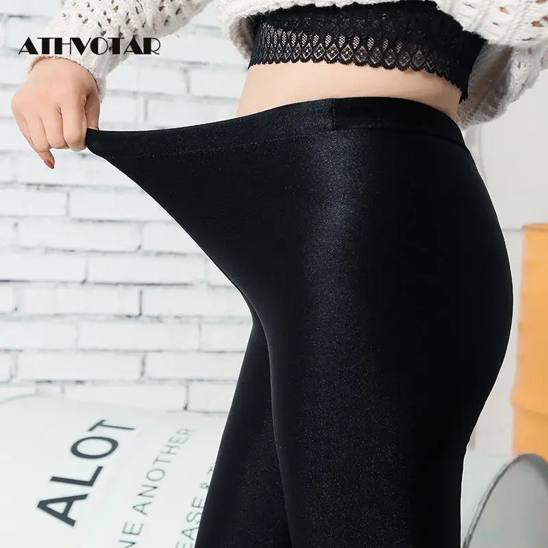 ATHVOTAR XL 5XL размера плюс Леггинсы зимние теплые женские леггинсы плотные бархатные