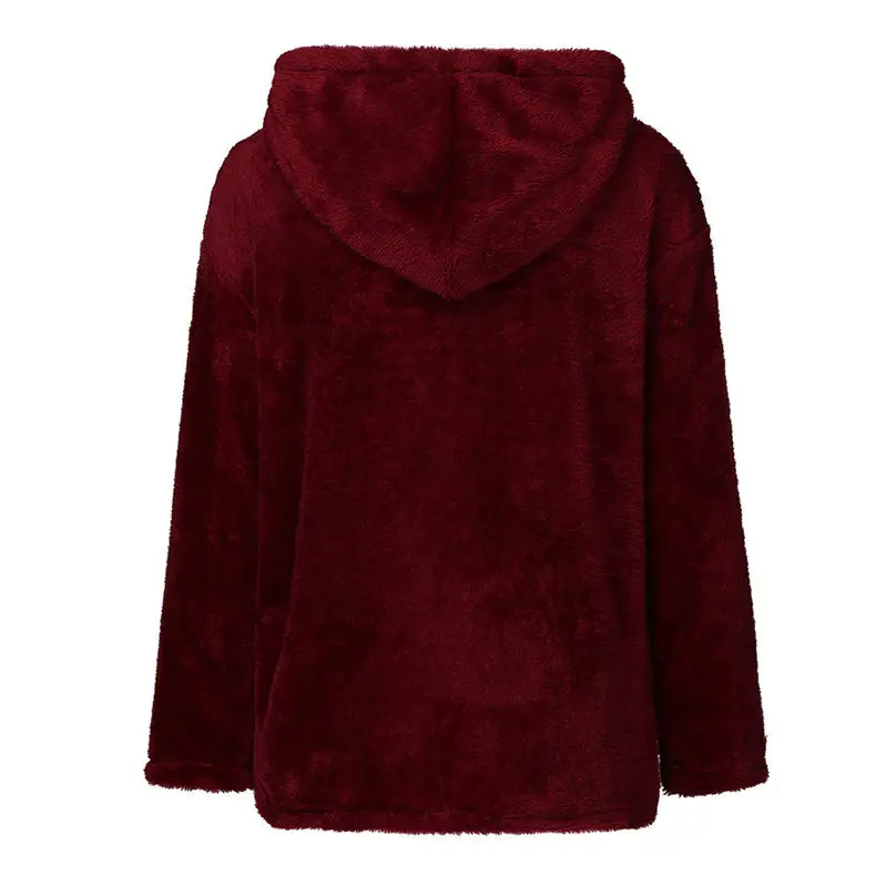 2019 New Winter Reversible Jacket Women Fashion Faux Fur Hooded Plush Zipper Pocket Reversible Coats куртка женская 4A21 (6)