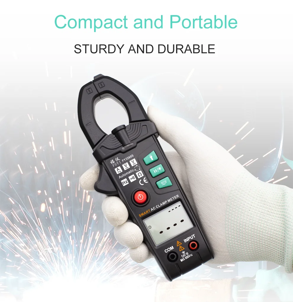 Smart Clamp Meter Digital Non-Contact 6000 Count Clamp Multimeter AC DC Clamp Meter Current Voltage Ture Rms NCV Multimeter Clam