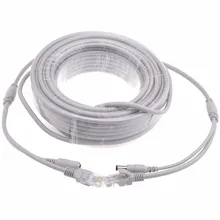 5 м CCTV сетевой кабель RJ45 CAT5/CAT-5e кабель+ DC Мощность видеонаблюдения расширение сети Ethernet-Кабель для IP камера NVR Системы