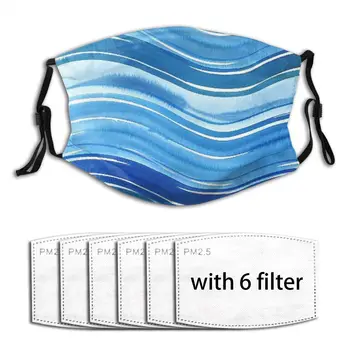 

Windproof Breathable Air Pollution 2020 Fashion Printing Electric Blue PM2.5 With Filter Mask Mouth-muffle Face Mask