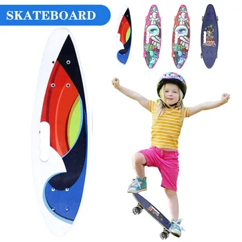 

Children Skateboard Four Wheel Skate Board Kid Complete Fish Skateboards For Beginners Kick Skate Board For Boys Girls Kids#g3