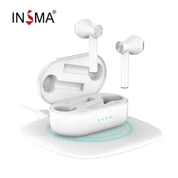 

INSMA Airbuds 2 bluetooth V5.0 TWS Earbuds With QI Wireless Charging Case Dual Mic Noise Canceling HiFi Headset Click Control