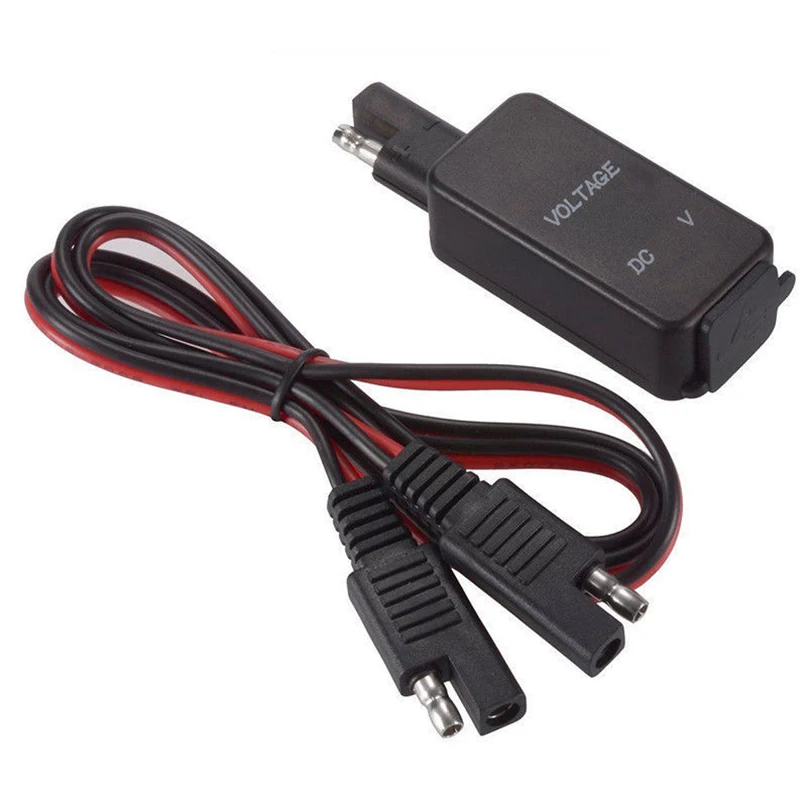 

12-24V Voltmeter Portable Durable Digital SAE To USB Dual Port UV Car Motorcycle Phone Charging Easy To Use
