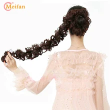 MEIFAN, синтетические волосы, шиньон, Резиновая лента, эластичные резинки для наращивания, шиньон для волос, обруч, конский хвост, обруч, подделка, накладные волосы, пучок для женщин