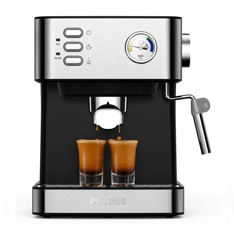 

Coffee Machine Espresso Semiautomatic Household Commercial Steam Adjustable Milk Foam Visible Water Temperature Gauge