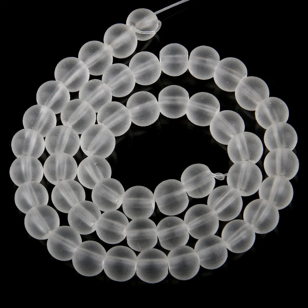 

Wholesale Frosted White Glass Beads 4 6 8 10 12 Mm Round Beads for Jewelry Making Handmade Necklace Jewelry Accessories 16inches
