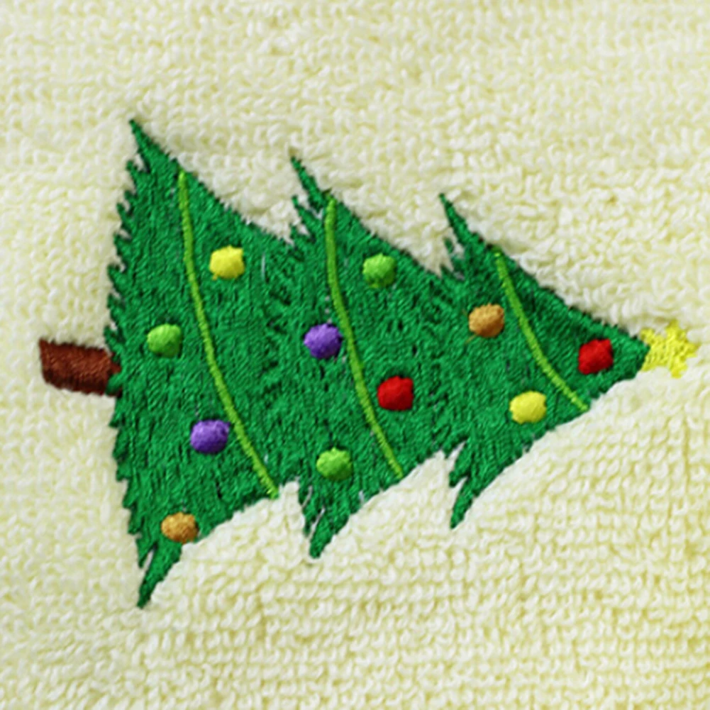 Рождественское полотенце, подарок, Вышитое Рождественское дерево, полотенце, кухонное полотенце, хлопковое мягкое чистящее полотенце для душа, водопоглощающая ткань