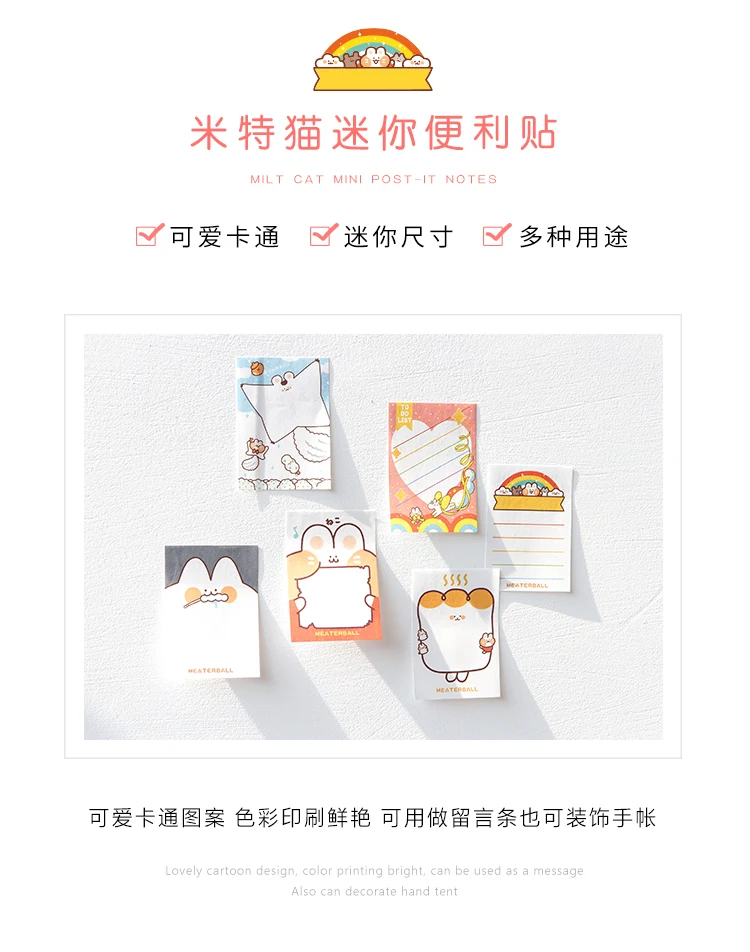 30 Sheets Kawaii Stationery Cartoon Cat Memo Pad Girl Daily Aliexpress