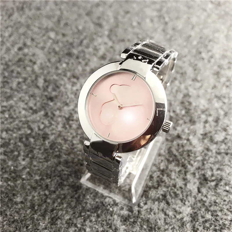 Женские модные часы, женские часы, Роскошный топ бренд, кварцевые часы М стиль, женские часы, Relogio Feminino Montre Femme Touses - Цвет: Silver and Pink